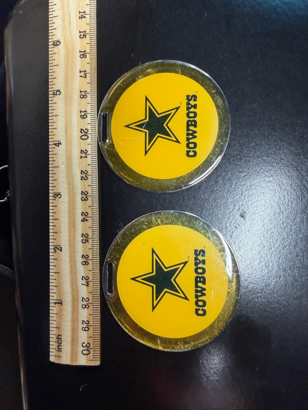 Vintage Cowboys Yellow Star Luggage Tags, Set of 2